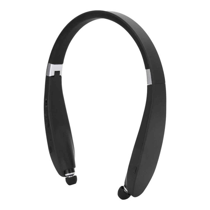 Casti wireless Bluetooth 5.0, pliabile, rezistente la apa, negru