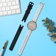 Set 2 curele smartwatch Kwmobile pentru Garmin Lily Sport, curea reglabila, silicon, negru, alb