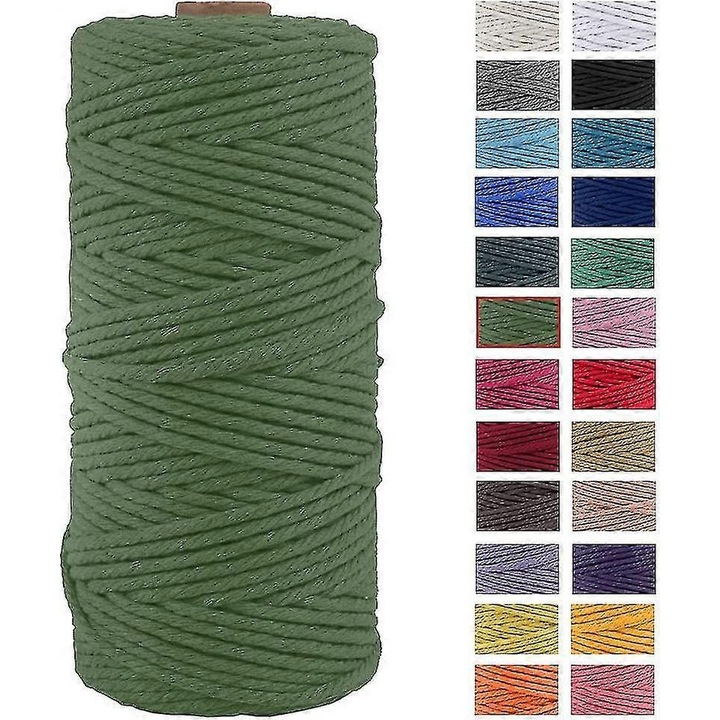 Sfoara macrame bumbac natural 3mmx100m pentru decoratiuni si proiecte DIY