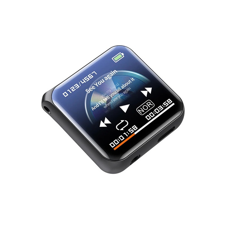 Player muzical portabil, MP3 player, Sunet HiFi, Suport ALAC, Inregistrare MP3, Ecran HD, E-book si ceas cu alarma