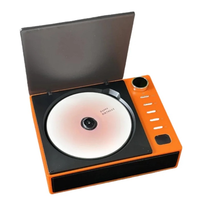 CD player, Portabil, Compact, Bluetooth, Hi‑Fi stereo, USB/AUX, Difuzoare incorporate, Portocaliu