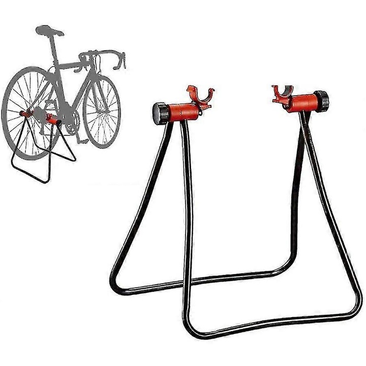 Suport bicicleta reglabil, negru portocaliu, 33x42x3cm, set 4 bucati