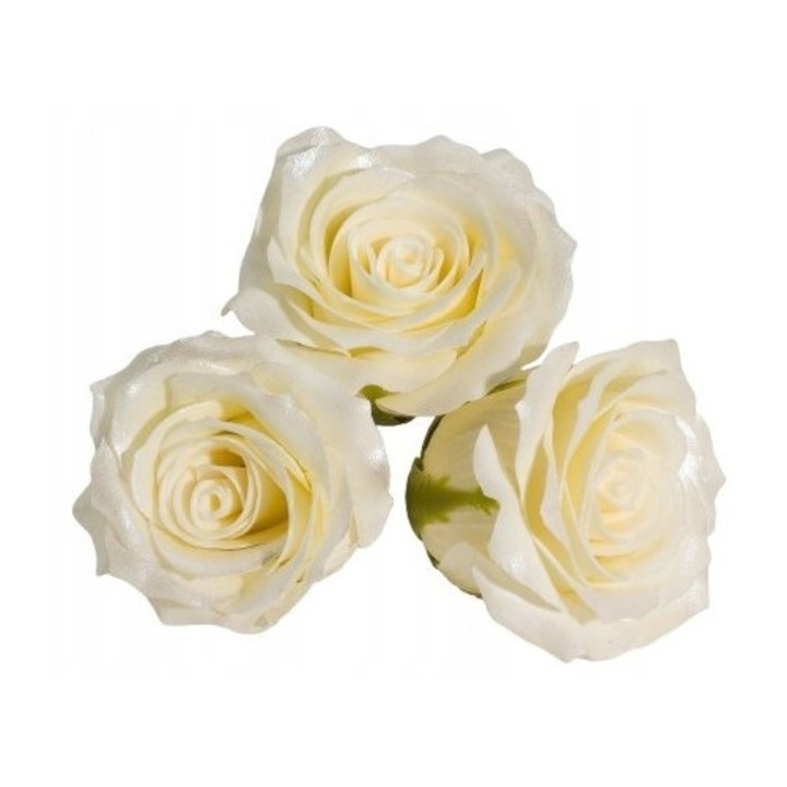 Trandafiri din Sapun Crem, 3 buc, 5 Straturi, Luciu, Flori Decorative