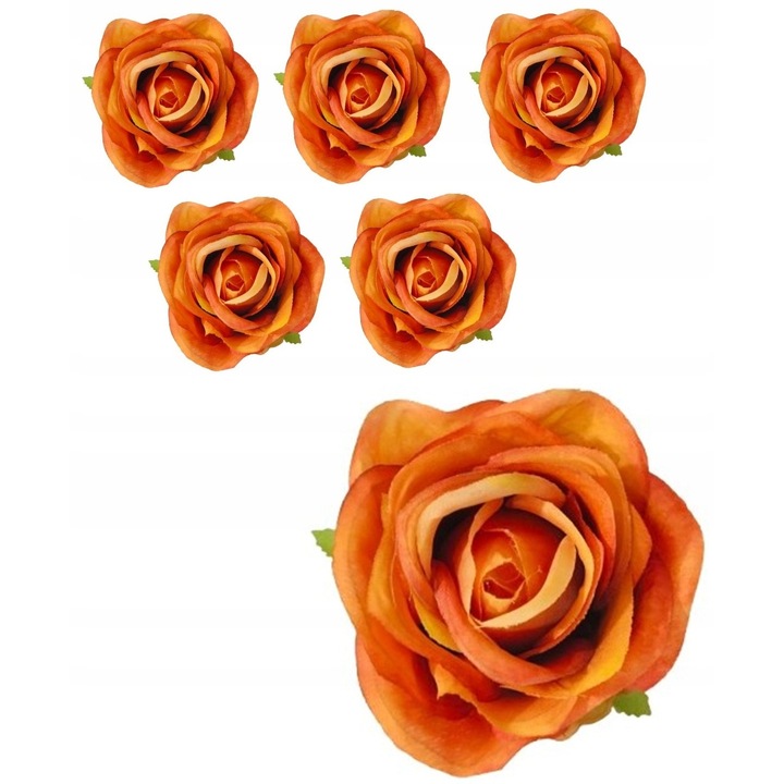 6 X Pelerina de Trandafir Artificial Portocaliu Portocaliu, 8 cm