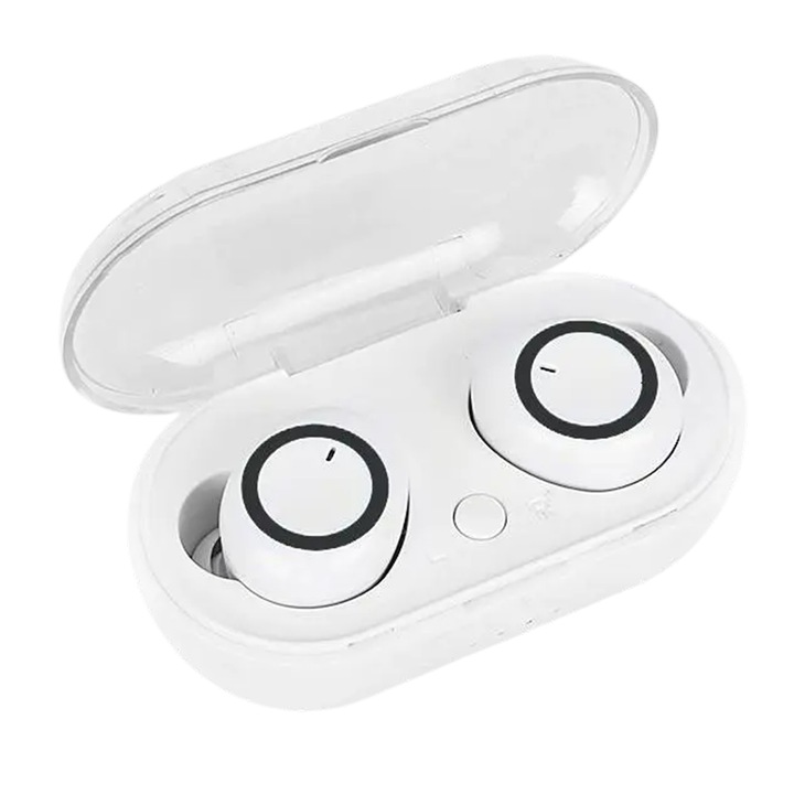 Mini hordozható vezeték nélküli fülhallgató, Bluetooth, érintésvezérlés, sztereó hangzás, fekete