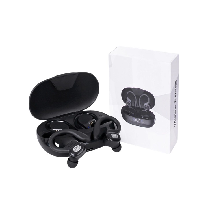 Vezeték nélküli in-ear Bluetooth 5.3 fülhallgató, zajszűrés, hosszú üzemidő, fekete