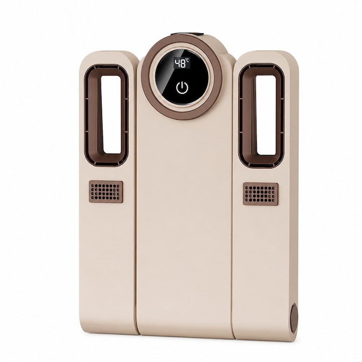Uscator Electric pentru Incaltaminte, Pentru Incaltaminte, Ghete, Pantofi, Adidasi, Aer Cald 360°, termostat inteligent, 4 Trepte Temporizare, Design Pliabil, Montare pe Perete, Portabil, Gri