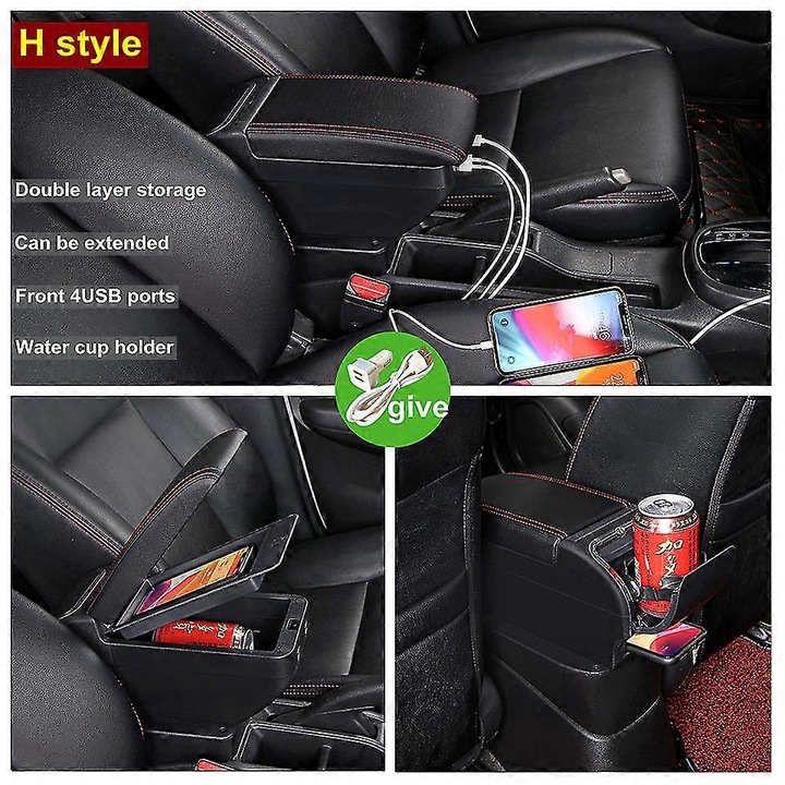 Autós kartámasz Suzuki Jimny 2019-2022, dupla rétegű, fekete, állítható, 9 USB, 30x15x10cm