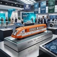 Macheta Tren de Mare Viteza TGV Portocaliu, Scara 1:125, 16 cm, din Metal (Die-Cast) si Plastic, Mecanism Pull-Back, Usa Functionala, VisionXXI