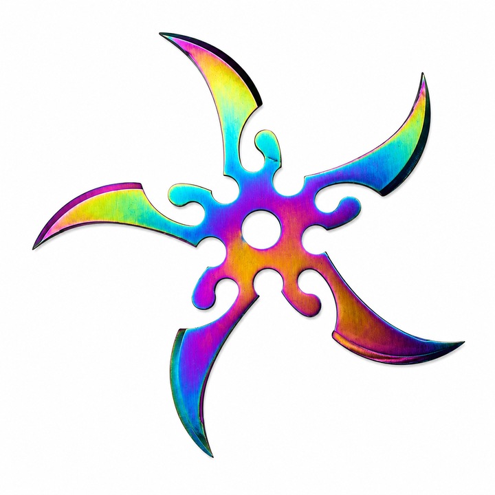 Stea Ninja Shuriken Metalica, 9 cm, Rozsdamentes Acél, Ívelt Modell, Fade, Gyűjteményhez és Dekorációhoz, Dalimag