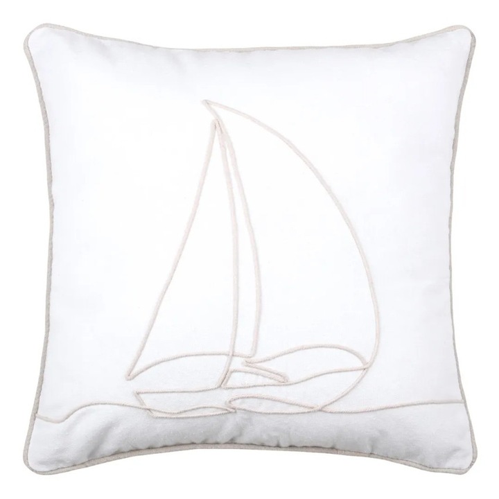 Perna Decorativa Dunes 40x40cm, MoftX, Culoare Alb, 55% Bumbac 45% Poliester