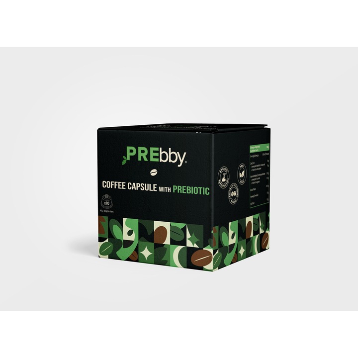 PREbby Kávékapszula prebiotikummal, 10 db/doboz, 10x75 g/csomag