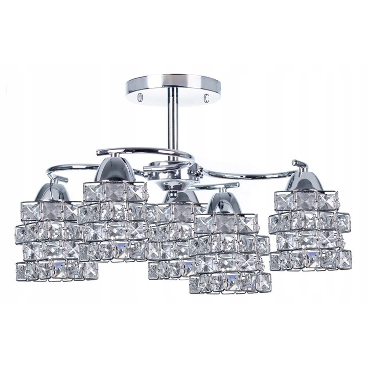 Plafoniera Cristal Crom LED E27 Design Modern