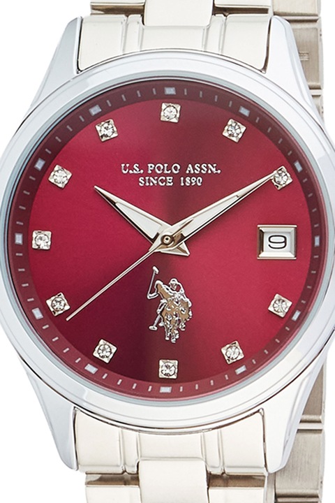 U.S. Polo Assn., Analóg karóra kristályokkal, Ezüstszín