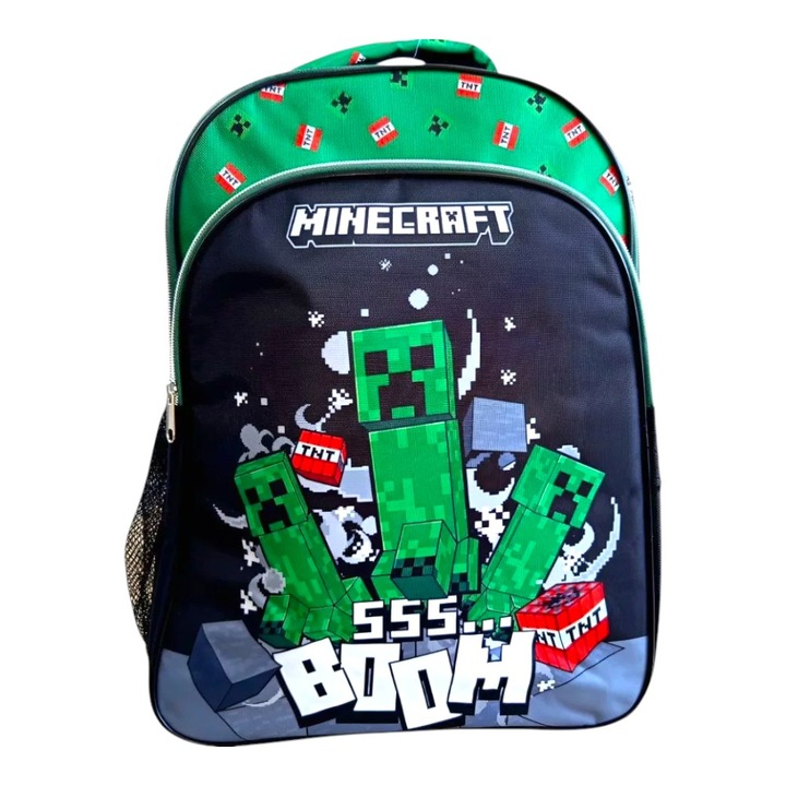 Gyermek hátizsák, Minecraft, 42x30x17cm, többszínű, több rekesszel