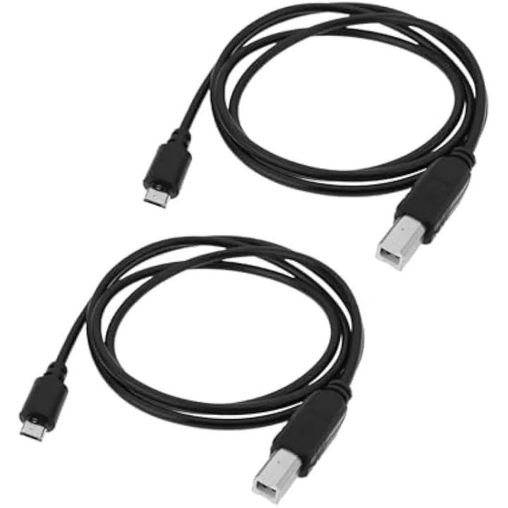 Micro USB-ről USB B típusú kábel, 2 db-os készlet, 1m, fekete