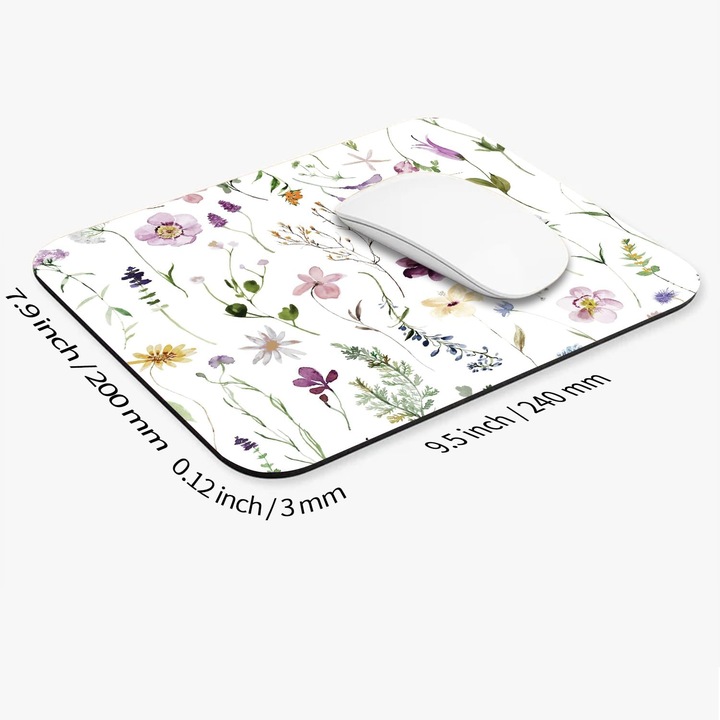 Mousepad standard alb 24x20x0.3cm impermeabil antiderapant