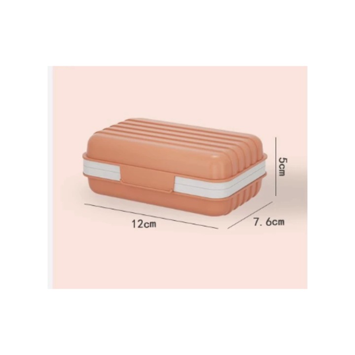 Sapuniera de calatorie - 12 x 7, 5 x 5 cm, sapuniera portabila ingrosata, sapuniera cu capac, potrivita pentru camping, calatorii si activitati in aer liber