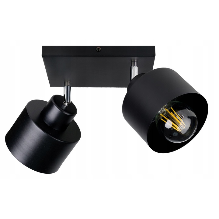 Lampa Plafon Moderna Kubek 2xE27 Metal Negru Mat