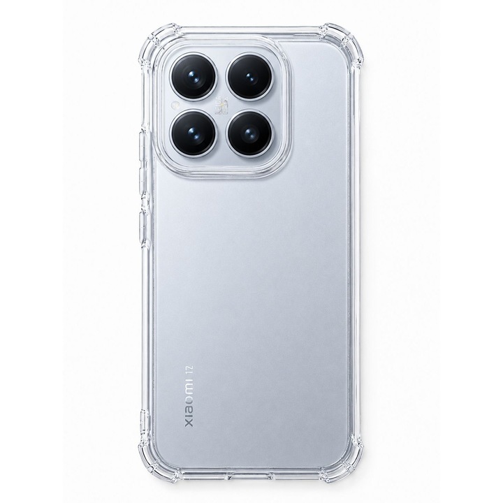 Husa protectie Mat-Tech compatibila cu Xiaomi 17, Protectie Camera, Margini ridicare Ecran, Colturi anti-soc, Rezistenta la impact, Transparenta