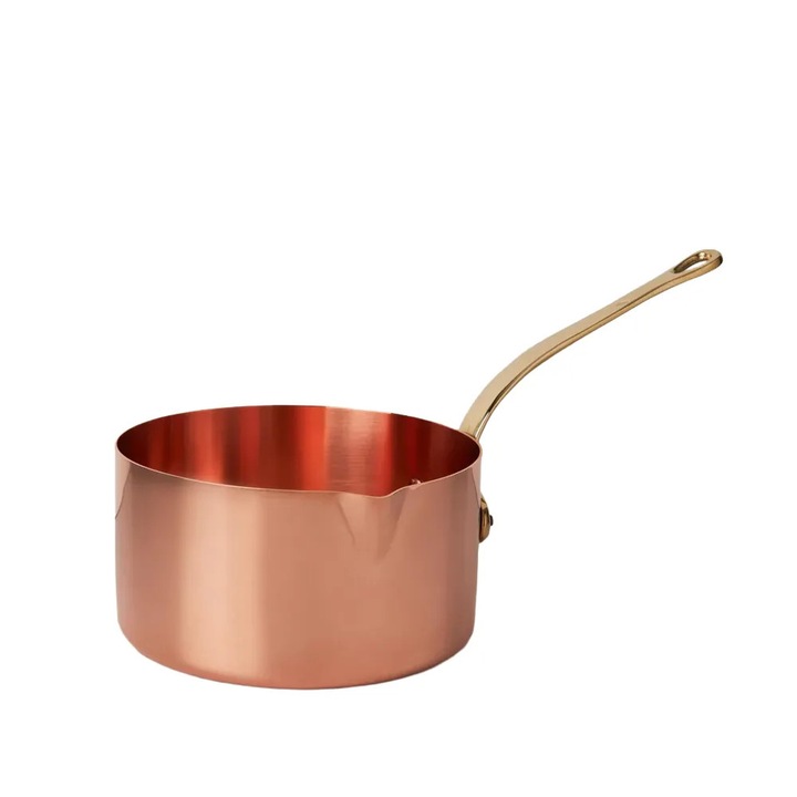 Ruffoni lábas, cukorlábas, 3,25 liter, Ø20 cm, minden hőforrással kompatibilis, kivéve indukció, sütőben is használható, maximális hőmérséklet 230°C, precíz öntőperem, ergonomikus bronz fogantyú, réz