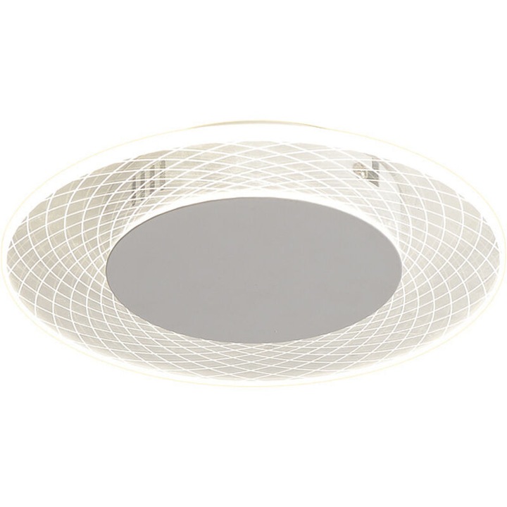Модерна LED плафониера, акрил и алуминий, бяла, 18W, 220V, 30x30см