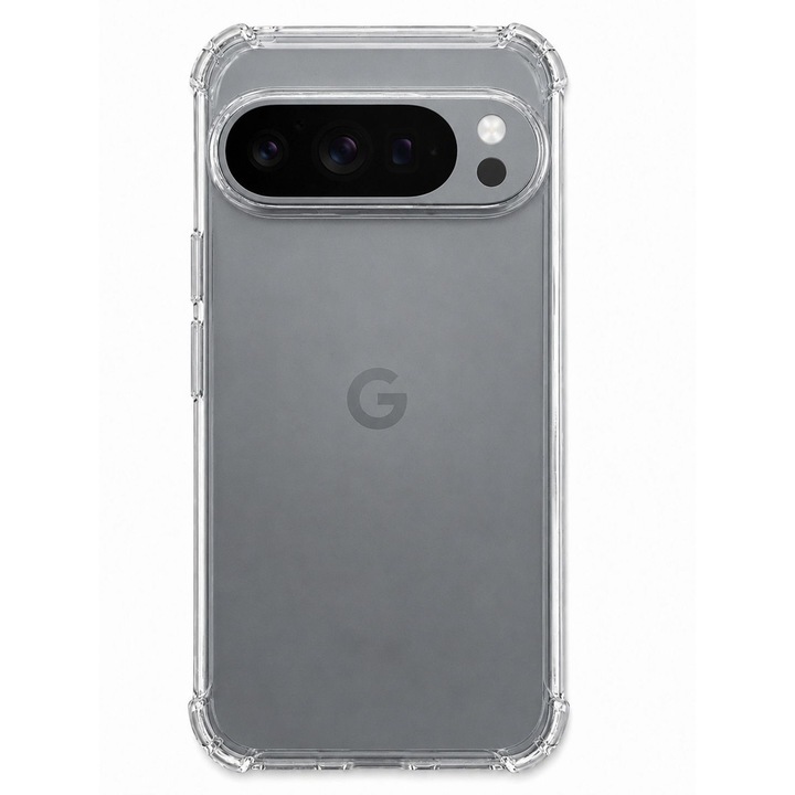 Husa protectie Mat-Tech compatibila cu Google Pixel 10 / Pixel 10 Pro, Protectie Camera, Margini ridicare Ecran, Colturi anti-soc, Rezistenta la impact, Transparenta