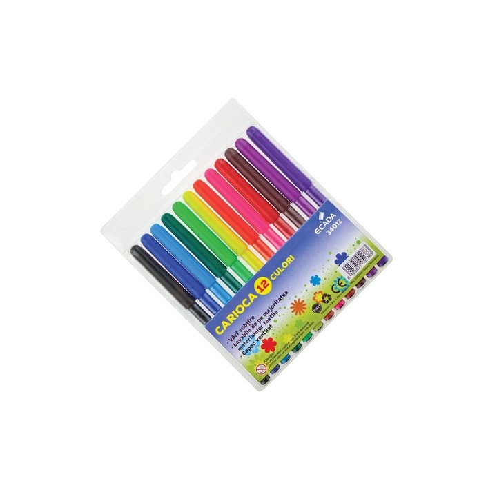Carioci Multicolor, cu varf subtire si corp rotund Ecada® sku11