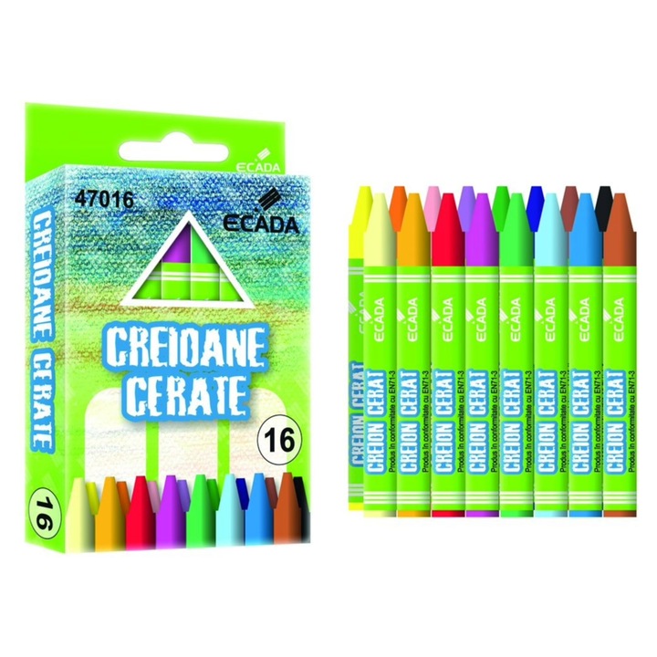 Creioane cerate Multicolor, forma rotunda, varf 8 mm Ecada® sku28
