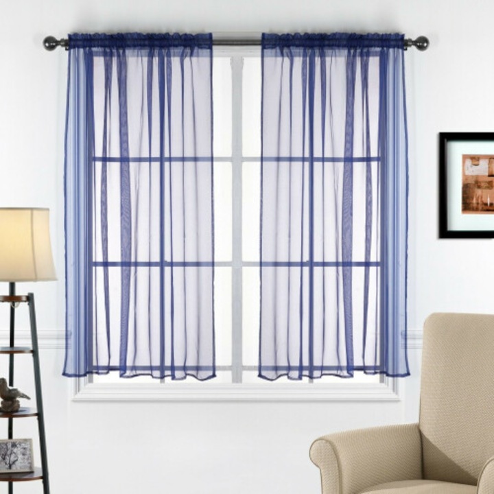 2 db átlátszó voile függöny szett, 54x24/36/45 inch, többszínű