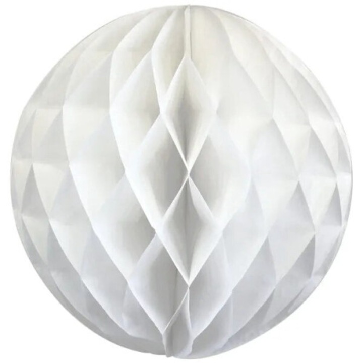 Bila decorativa din hartie alba 10x10cm pentru petrecere