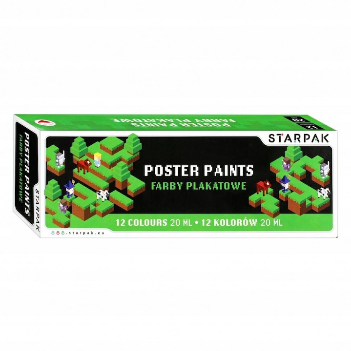 STARPAK Vopsele Poster 12 Culori 20ml - Set Creativ pentru Copii