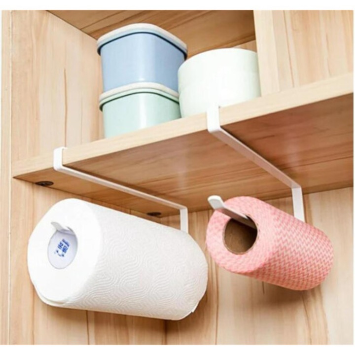 Suport prosoape bucatarie, montare pe perete, plastic, 26x1.3x11.5cm