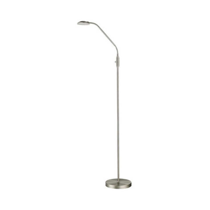 Lampadar cu LED integrat Flair Orionis 6W 580 lumeni, nichel/satin