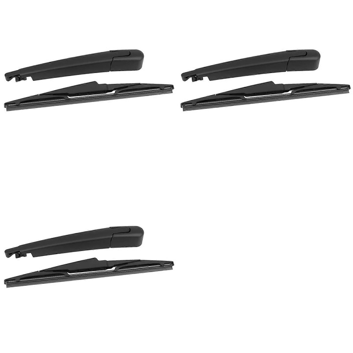 3 db ablaktörlő lapát készlet, hátsó, 288mm, fekete, 11 inch