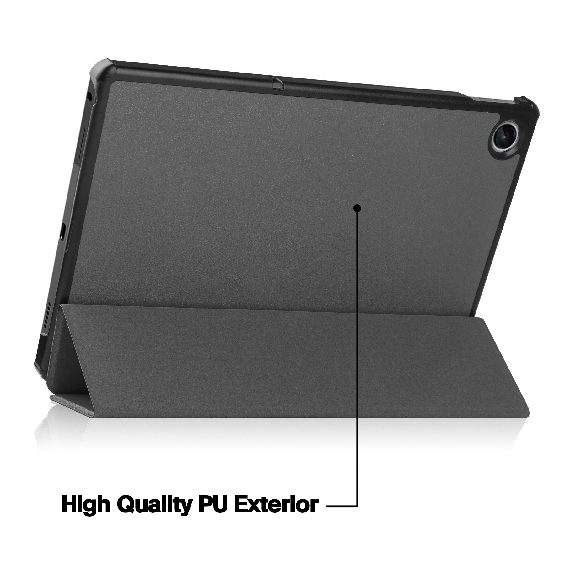 Husa tableta, pentru Galaxy Tab A11+ 11 inch, piele PU neagra, cu suport si functie sleep/wake