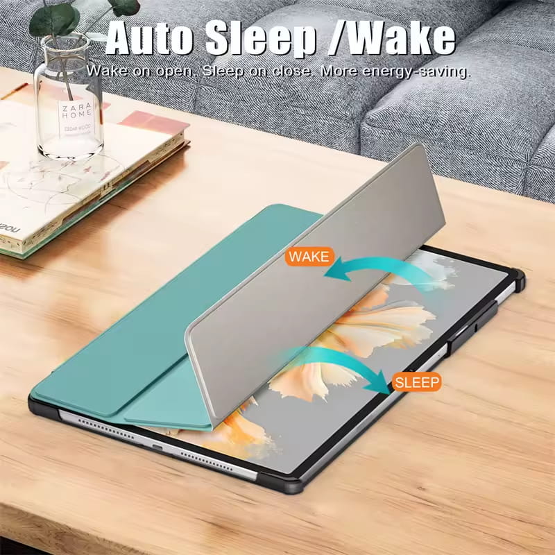 Husa pentru Lenovo Yoga Tab Plus 12.7 Lightweight Slim, tip stand, functie sleep/wake-up si inchidere magnetica, protectie 360 - bordeaux