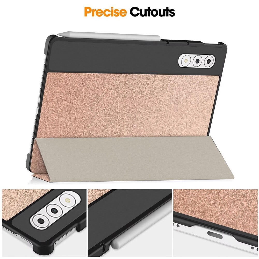 Husa pentru Lenovo Yoga Tab Plus 12.7 Lightweight Slim, tip stand, functie sleep/wake-up si inchidere magnetica, protectie 360 - roz