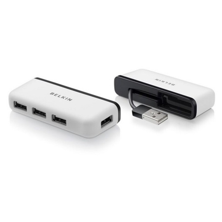 Belkin usb hub 4in1, elosztó, 4 usb aljzat, fehér