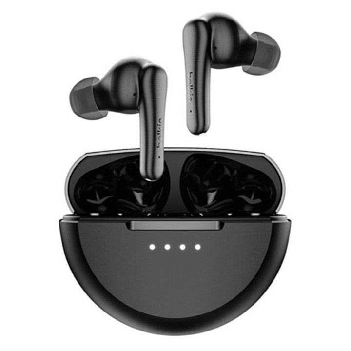 Belkin soundform rhythm bluetooth fülhallgató sztereo, v5.4, tws, mikrofon, aktív zajszűrő, ipx5 + töltőtok, fekete