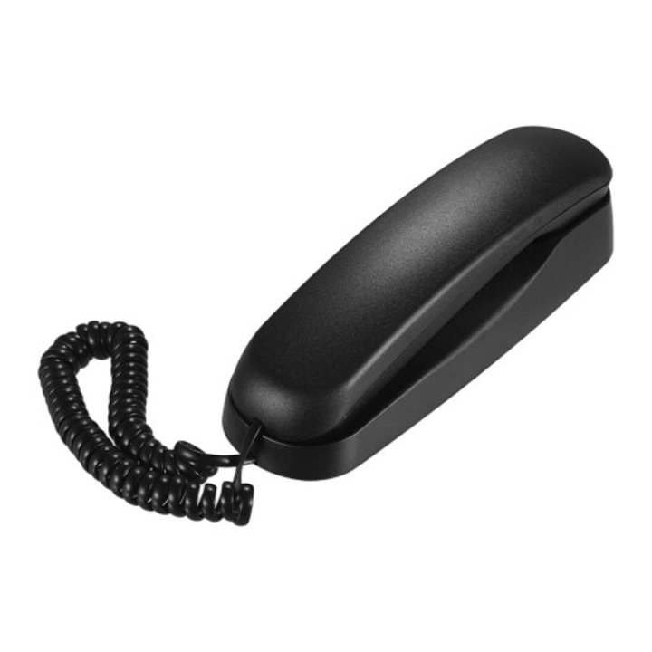 Telefon fix cu fir, compact, negru, 21x7x6cm