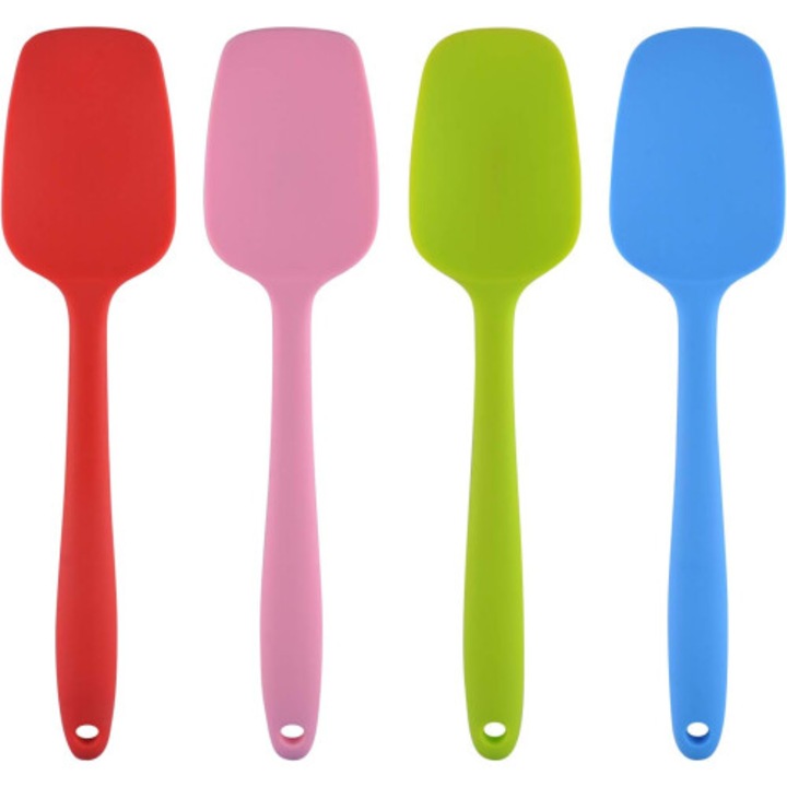 Szilikon spatula készlet, hőálló, acél mag, fekete