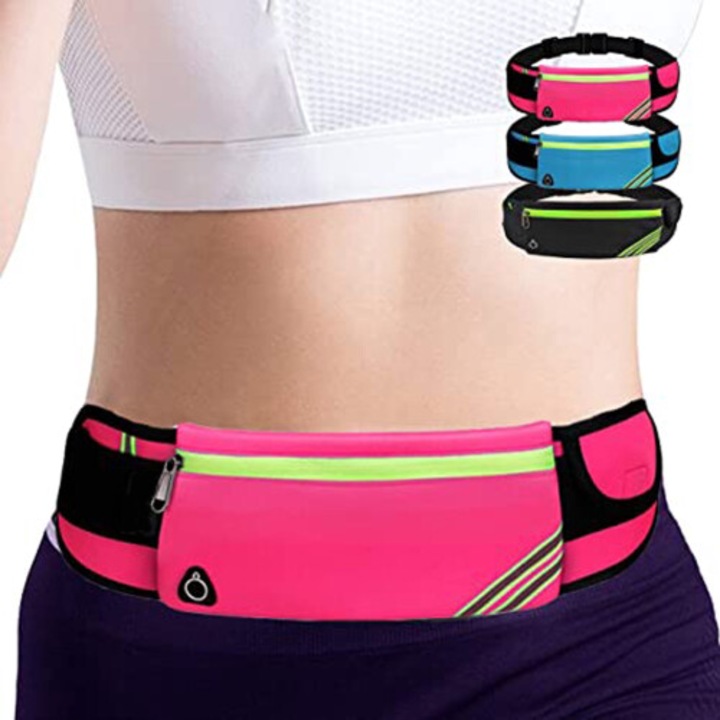 Sport övtáska, rózsaszín-piros, nylon, állítható, uniszex