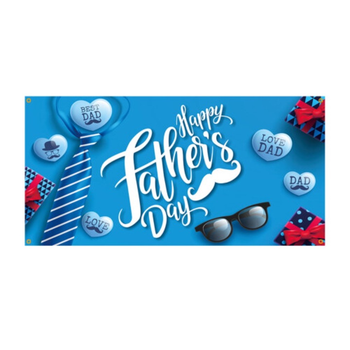 Banner decorativ pentru Ziua Tatalui 90x180cm multicolor polyester