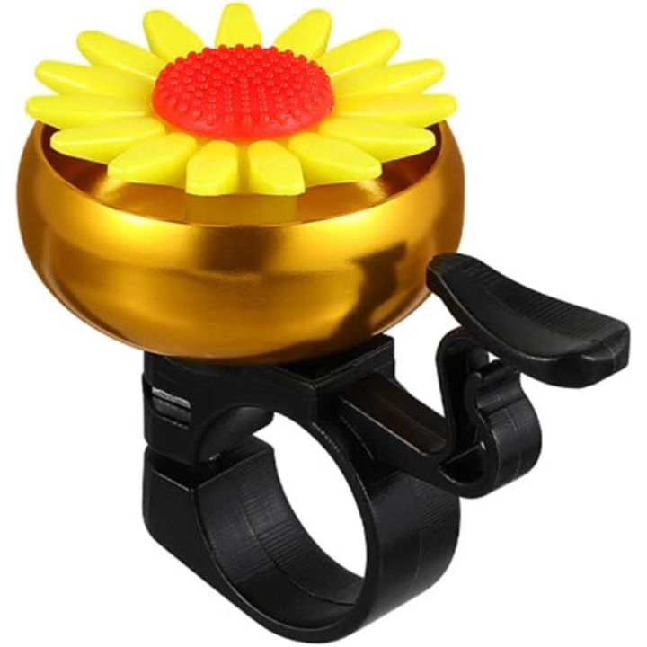 Sonerie bicicleta decor floare, rezistenta, sunet clar, 22.2mm