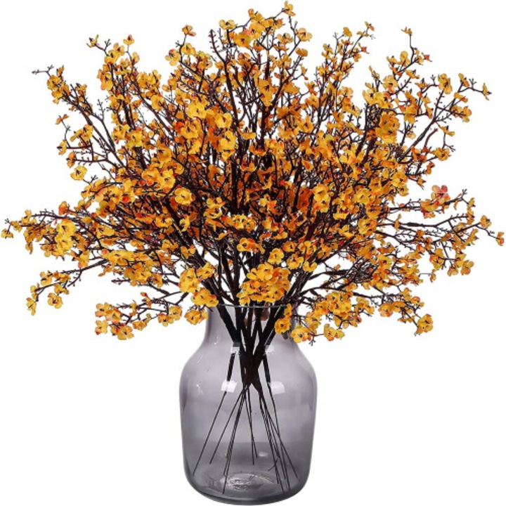 6 db-os művirág csokor szett, Gypsophila, többszínű, 50x18cm