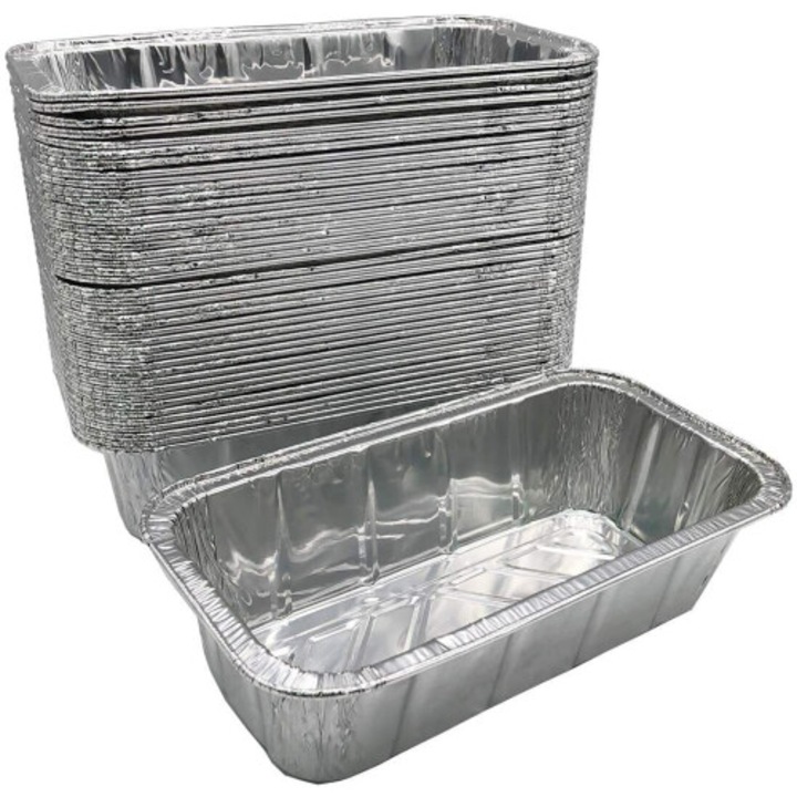 Tava aluminiu pentru copt, 1/3 dimensiune, 32x16.5x8.5cm, fara capac