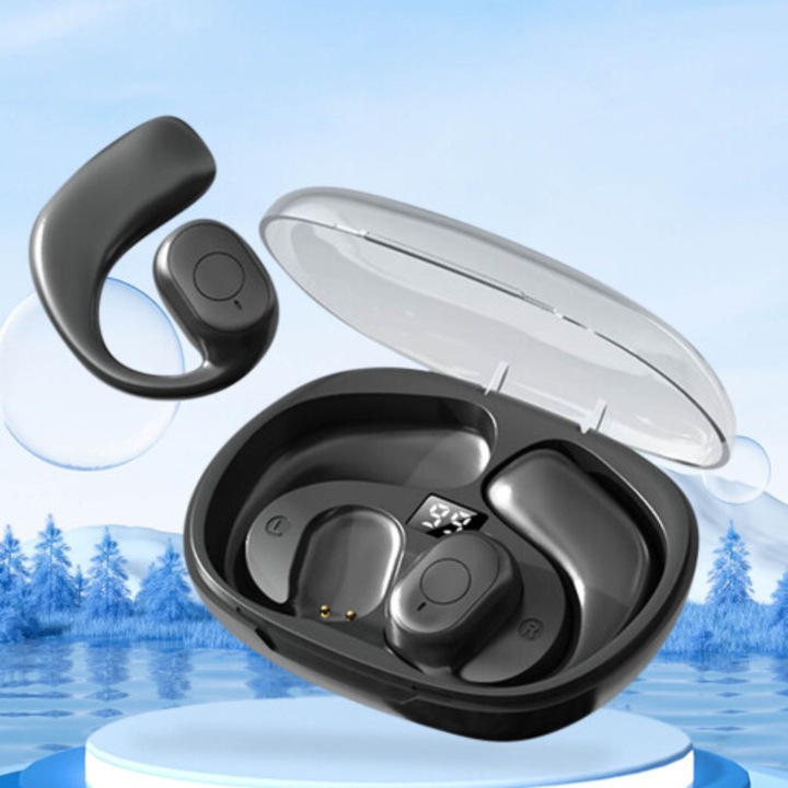 Avtoify vezeték nélküli Bluetooth fülhallgató, sport, fekete, 400mAh, 4-8 óra üzemidő