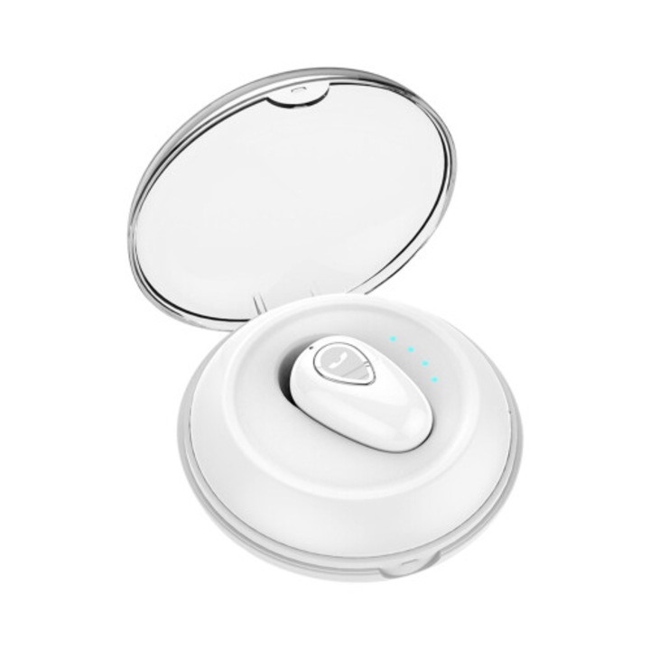 Vezeték nélküli in-ear fülhallgató vezeték nélküli töltéssel, IPX8, sztereó, fekete, 25x14x22mm