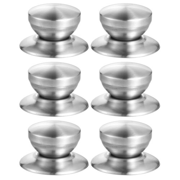 6 db univerzális rozsdamentes acél edényfedél fogantyú készlet 5.8x4.3x3.1cm ezüst